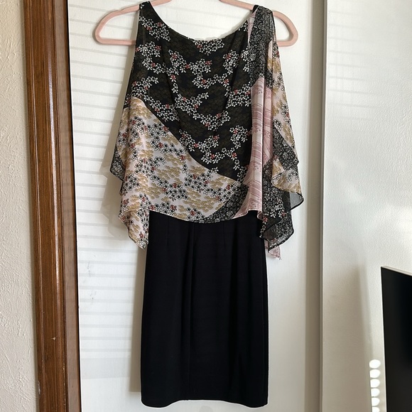 Bailey/44 Draped Cold Shoulder Jersey and Chiffon Dress - Picture 7 of 7